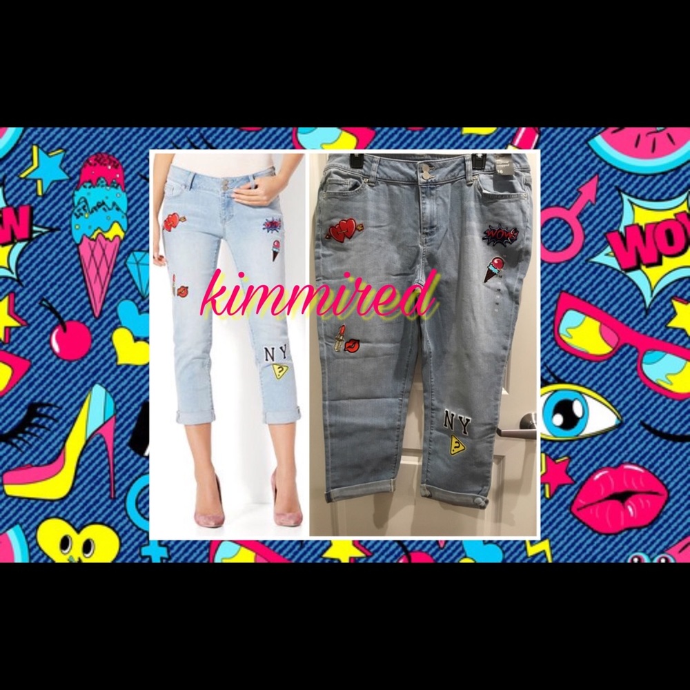 🆕SOHO JEANS-PATCHED CROPPED BOYFRIEND-BLUEWASH~16